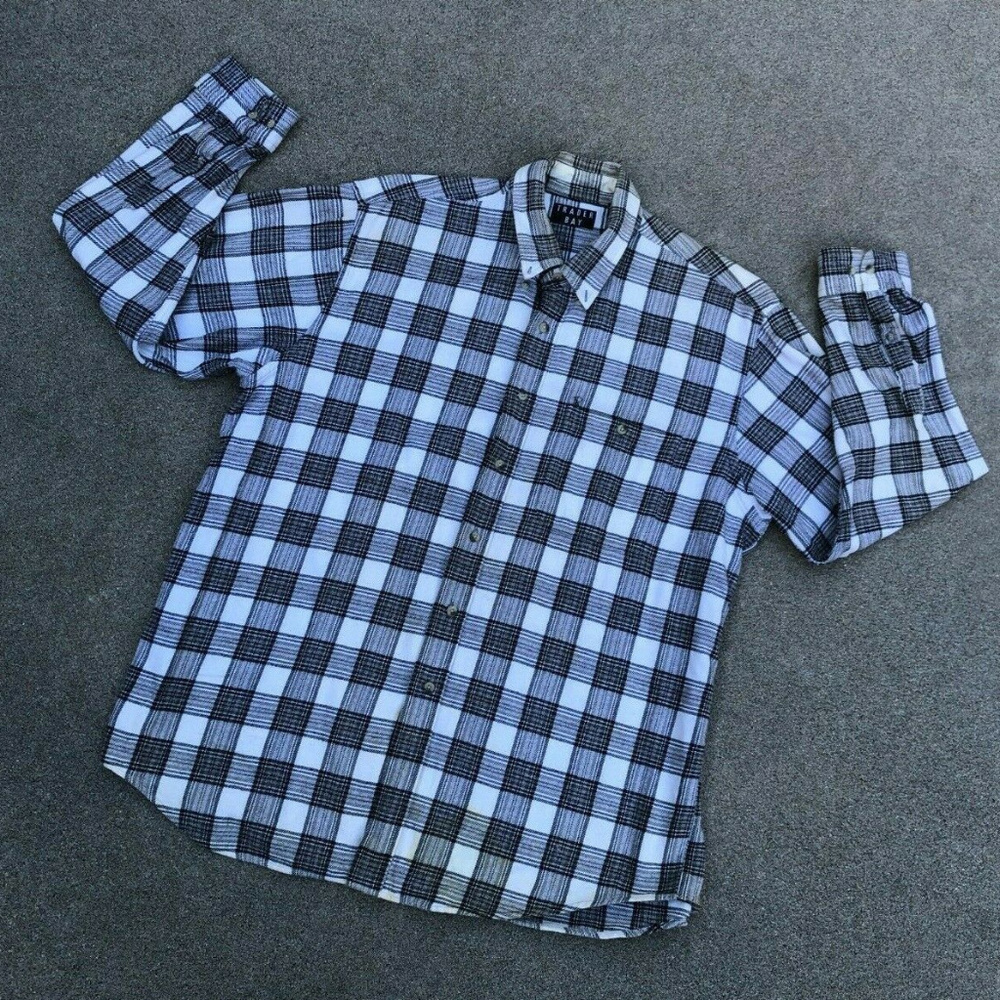 Trader Bay Men's VTG 90s Button Down Flannel Shirt - Picture 1 of 6